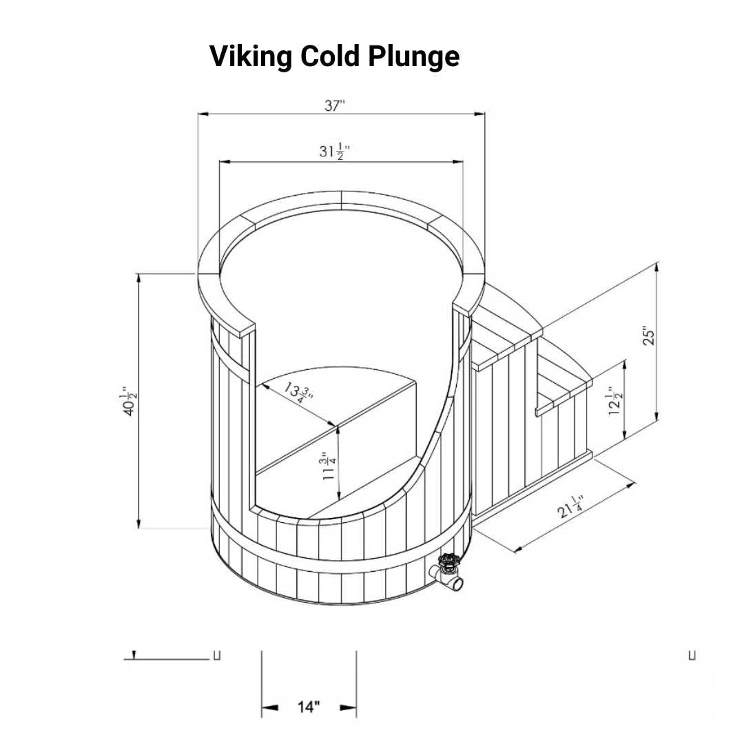 Red Cedar Viking Cold Plunge Bath Tub