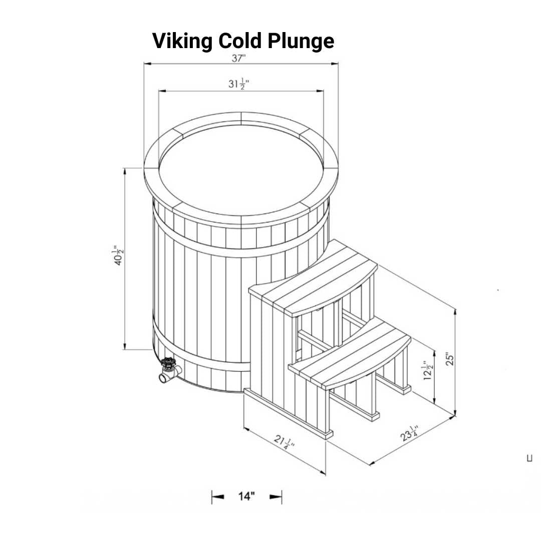 Red Cedar Viking Cold Plunge Bath Tub